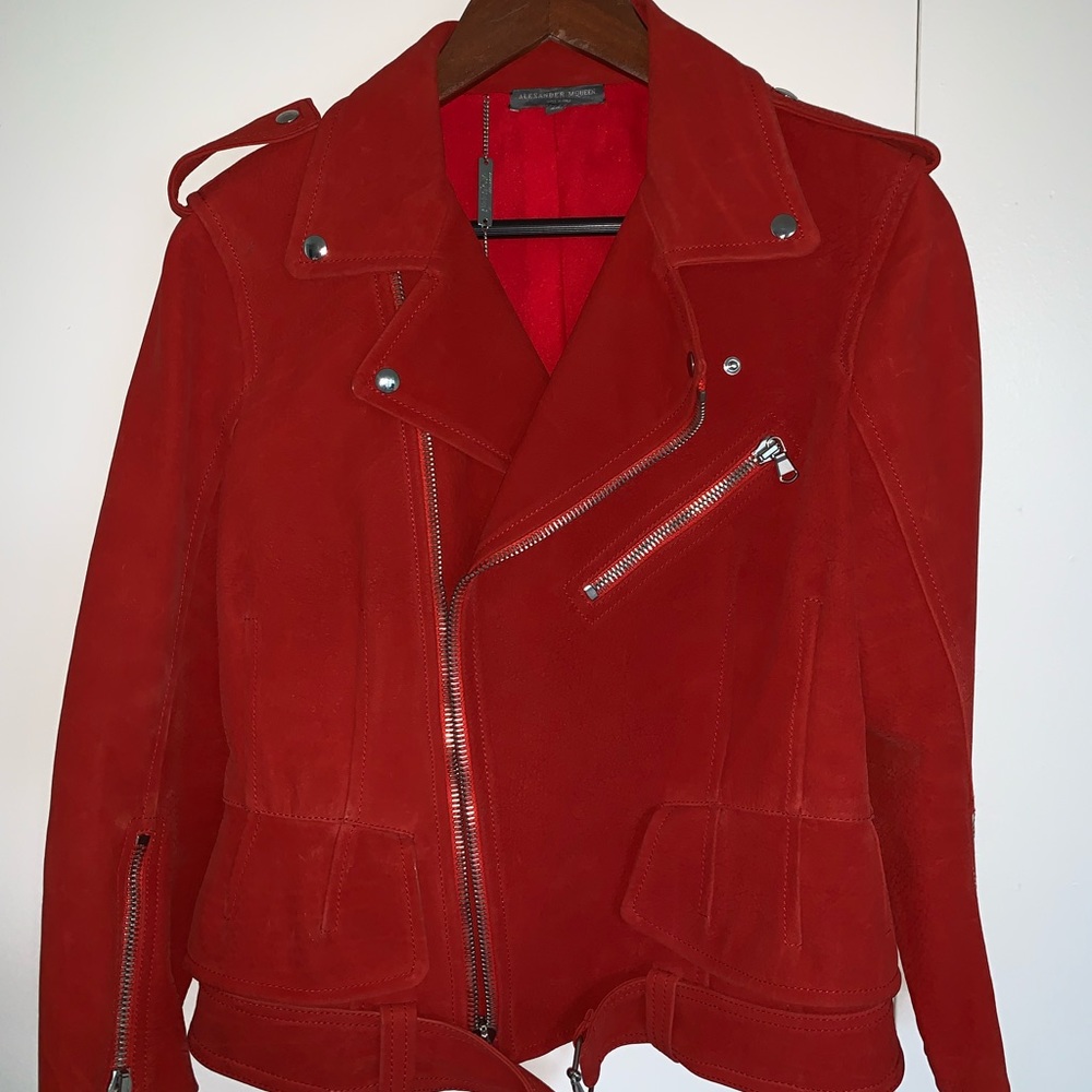 Alexander McQueen Red leather jacket!